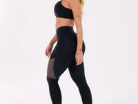 Calça Legging Energy Com Recortes Em Tela Preto Dlk