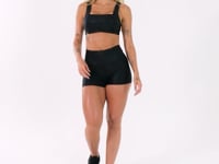 Top Shine Texturizado Decote Reto Preto Dlk