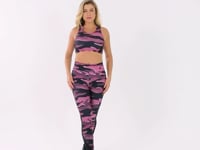 Legging Fitness Feminina Estampada Camuflado Rosa E Preto Printed Dlk