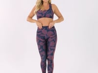 Legging Fitness Feminina Estampada Folhagens Bordadas Printed Dlk