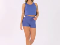 Cropped Feminino Azul Com Recortes Flow Dlk