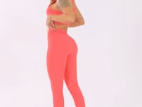 Legging Fitness Feminina Coral Com Recortes E Elástico Na Cintura Flow Dlk