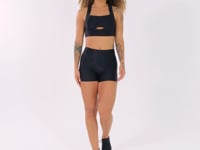 Top Fitness Feminino Preto Logomania Costas Cruzadas Flow Dlk