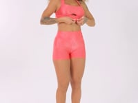 Top Fitness Feminino Coral Costas Cruzadas Flow Dlk