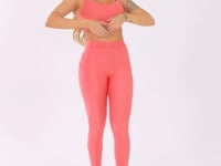 Top Fitness Feminino Coral Com Alças Duplas E Elástico Flow Dlk
