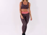 Top Fitness Feminino Preto E Coral Logomania Flow Dlk