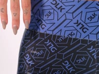 Legging Fitness Feminina Azul E Preto Logomania Flow Dlk