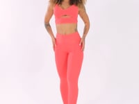 Legging Fitness Feminina Coral Com Recortes E Pesponto Flow Dlk