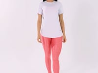 Blusa Fitness Feminina Branco Alongada Manga Curta Com Recortes Flow Dlk