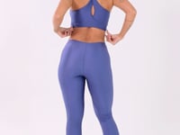 Top Fitness Feminino Azul com Bojo e Alças Cruzadas Reguláveis Flow Dlk