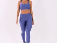 Legging Fitness Feminina Azul Com Recorte Em V Flow Dlk