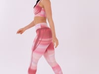 Top Fitness Feminino Nadador Estampado Tie Dye Listrado Rosé Printed Dlk
