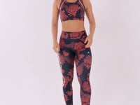 Legging Fitness Feminina Estampada Floral Monocromático Printed Dlk