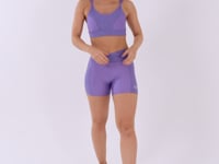 Short Shine Lilás Texturizado Com Cós Transpassado Dlk