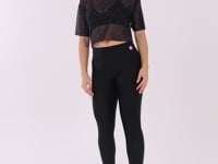 Cropped De Tule Feminino Com Manga Preto E Azul Logomania Flow Dlk