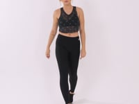 Cropped De Tule Feminino Preto E Verde Logomania Flow Dlk