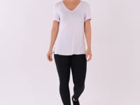 Blusa Fitness Feminina Branco Decote V Flow Dlk