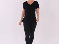 Blusa Fitness Feminina Preto Decote V Flow Dlk