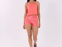 Cropped Feminino Coral Com Transpasse Lateral Flow Dlk