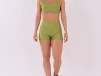 Top Shine Verde Texturizado Decote Reto Dlk