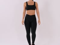 Top Shine Preto Texturizado Decote Reto Dlk