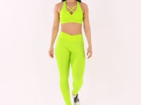 Calça Legging Shine Amarela Texturizada Com Cós Transpassado Dlk