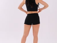 Short Moletom Preto Com Cadarço Dlk