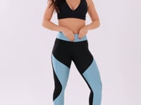 Calça Legging Energy Texturizada Com Recortes Azul Dlk