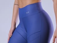 Short Azul Com Recortes Básico Dlk