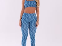 Legging Fitness Feminina Azul Estampada Zig Zag Waves Euphoria Dlk