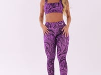 Legging Fitness Feminina Rosa Estampada Abstract Duo Euphoria Dlk