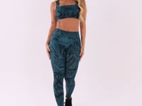 Legging Fitness Feminina Petróleo Estampada Abstract Duo Euphoria Dlk