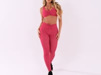 Legging Fitness Feminina Pink Com Franzido Estampada Zig Zag Euphoria Dlk