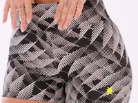 Short Fitness Feminino Cinza Estampado Abstract Lines Euphoria Dlk