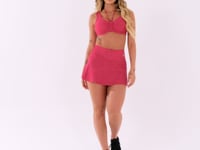 Short Saia Fitness Feminino Pink Estampado Zig Zag Euphoria Dlk