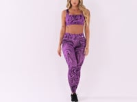 Top Fitness Feminino Rosa Decote Reto Estampado Abstract Duo Euphoria Dlk