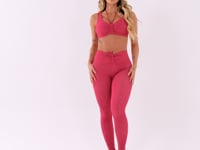 Top Fitness Feminino Pink Com Franzido Estampado Zig Zag Euphoria Dlk