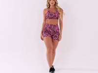 Top Fitness Feminino Rosa Com Alça Dupla Estampado Sticks Euphoria Dlk