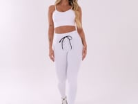 Calça Legging Branca Com Cadarço Básica Dlk