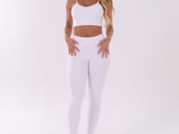Calça Legging Branca Com Recortes Levanta Bumbum Básica Dlk