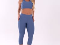 Calça Corsário Azul Com Bolso Básica Dlk