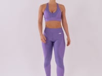 Calça Legging Shine Lilás Texturizada Com Recortes Dlk