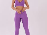 Calça Legging Shine Roxo Texturizada Ondas Dlk