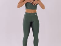 Cropped Shine Verde Textura Quadriculada Com Gola Alta Dlk