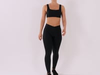 Calça Legging Shine Preto Texturizada Com Cós Transpassado Dlk