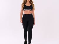 Legging Fitness Feminina Preto Com Elástico Lateral Canelado Intense Dlk