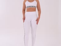 Legging Fitness Feminina Branco Com Elástico Lateral Canelado Intense Dlk