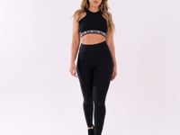 Legging Fitness Feminina Preto Com Elástico Canelado Nas Costas Intense Dlk