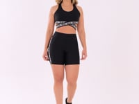 Top Fitness Feminino Preto Com Elástico Cruzado Canelado Intense Dlk