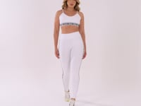 Top Fitness Feminino Branco Com Bojo E Elástico Canelado Intense Dlk